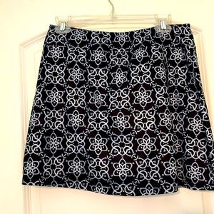 Large blue and gray print skort